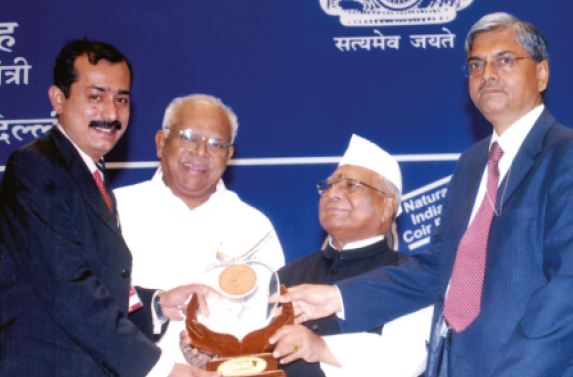 Receiving the National Award for the Export Performance of Coir & Coir Products